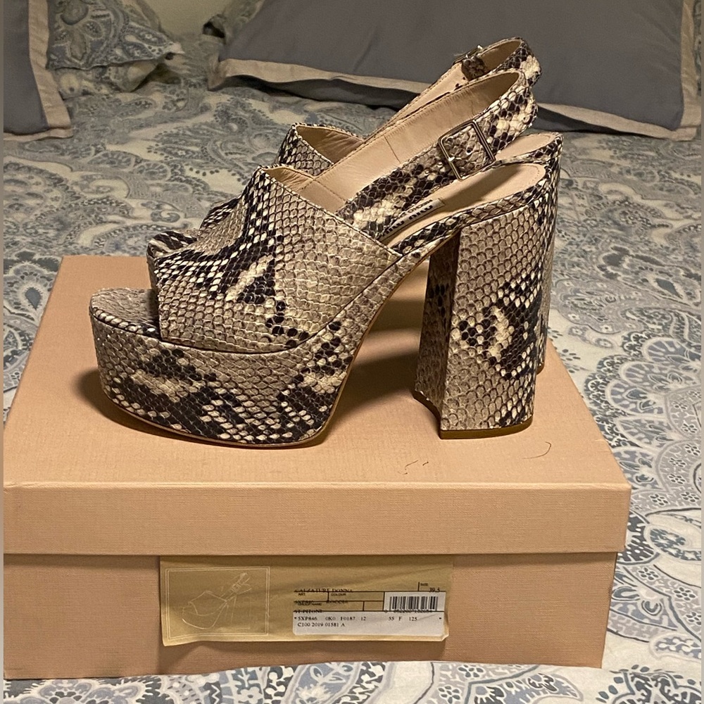 Miu miu python platform sandals size 39.5